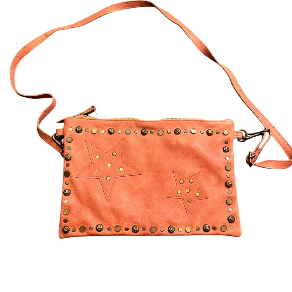 Viola Castellani Crossbody Bag Womens OS Coral Studded‎ Star Leather Italy
